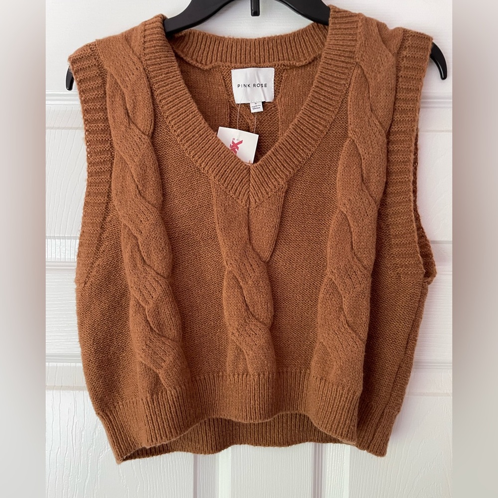 Brown sweater vest